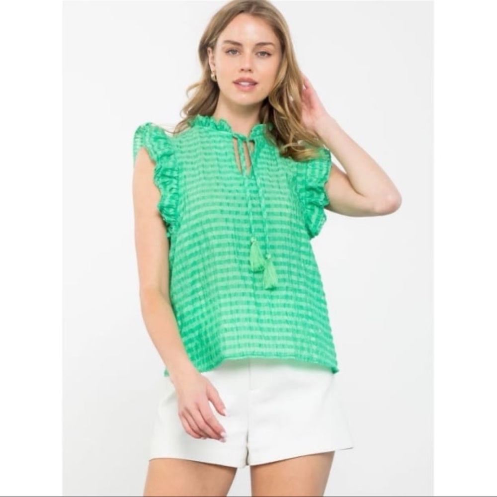 THML Joanne Tassel Tie Textures Top
Size Large